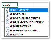Kubfunktion Excel